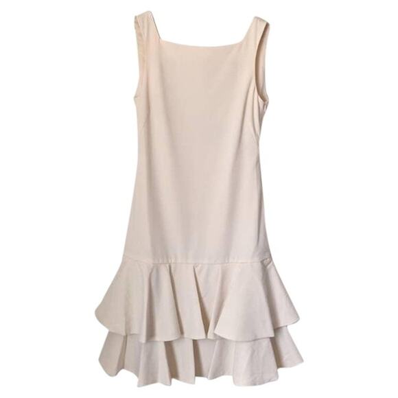 ST. Olcay Gulsen (ST. Studio) Drop Waist Ruffle Skirt Low V-Back Dress Size 36 4 - Picture 2 of 8